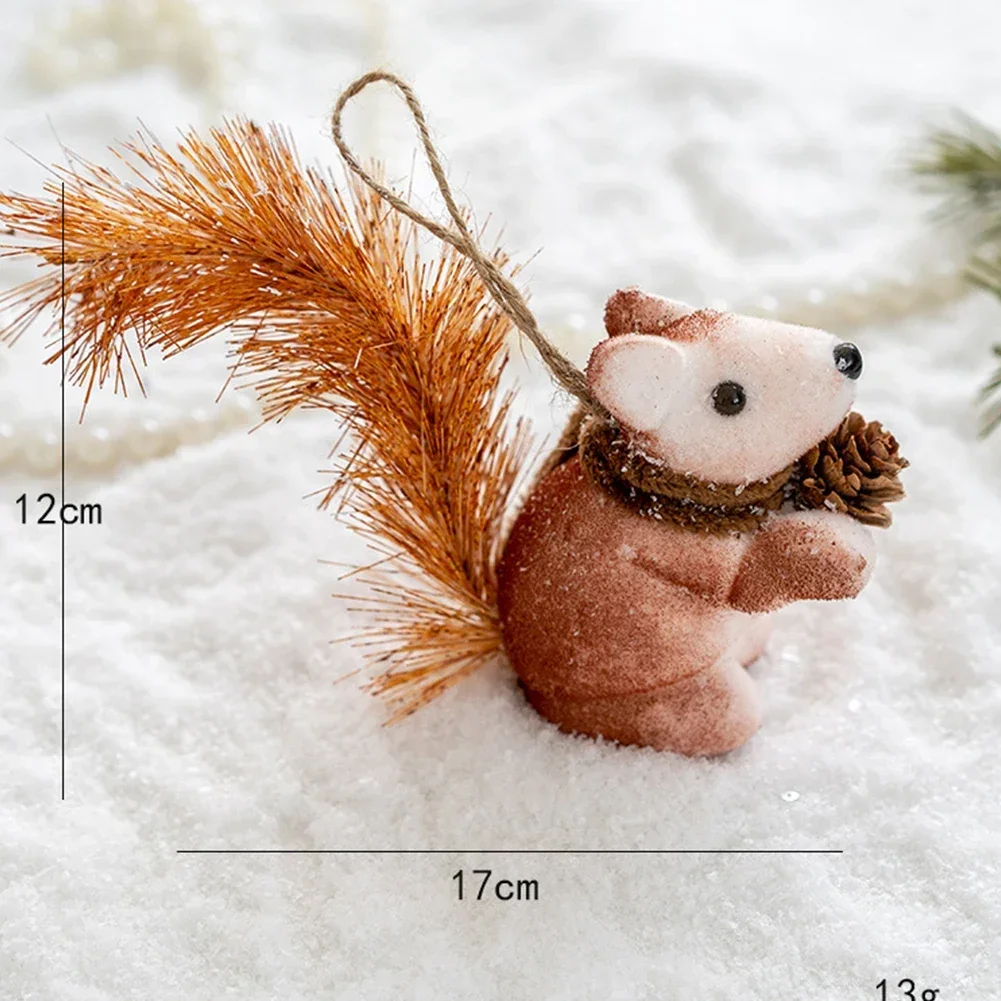 Realistic Squirrel Ornaments For Christmas Tree Creative Pine Cones Decor Fashionable Festival Party Props Decoration