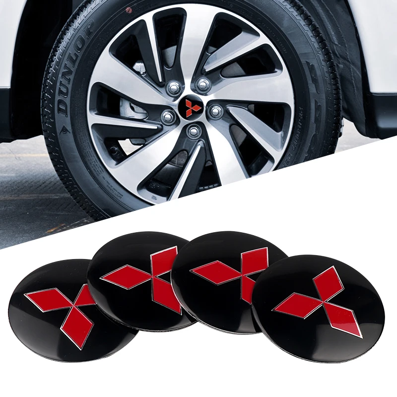 Car Styling Aluminum Wheel Hub Caps Sticker Emblem Decoration For Mitsubishi Lancer ASX Pajero V7 Outlander Eclipse Delica EVO