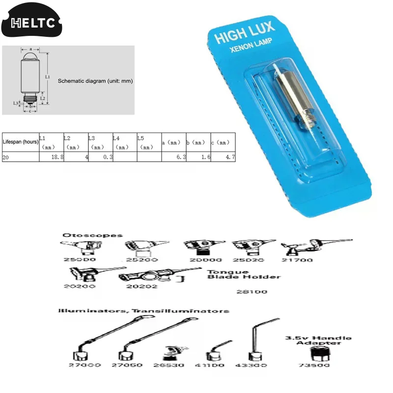 

Ксеноновая лампа High Lux с 48 канавками/дюймов 20000 20200 25000 Отоскопическая лампа WA 03100 3,5 В 0,72 А Офтальмологическая лампа Оборудование для осмотра
