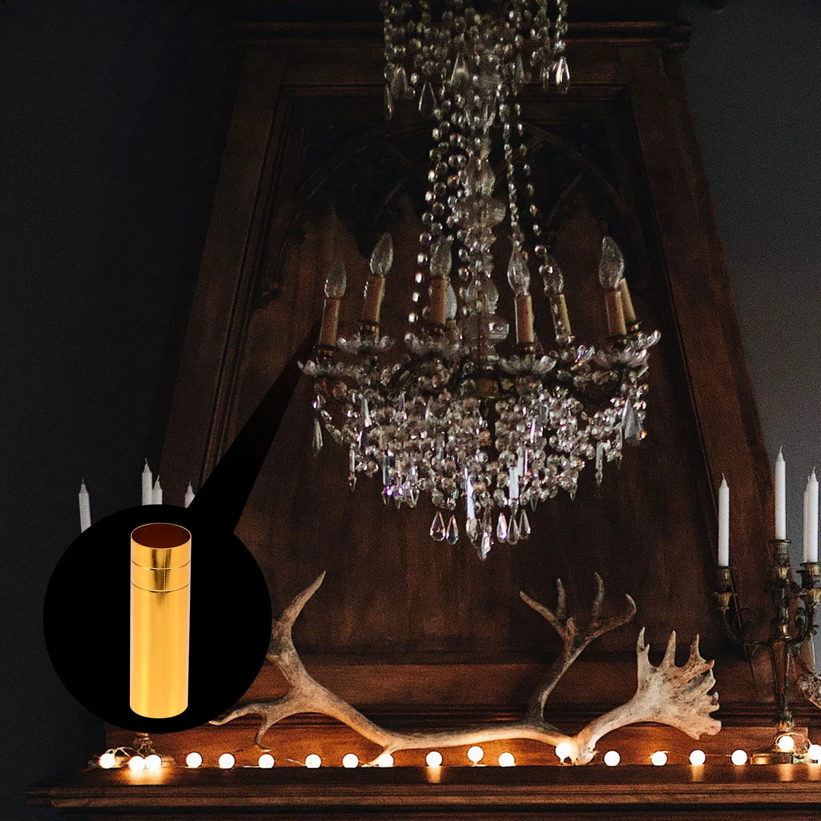 

2pcs Chandelier Lamp Base Cover Iron Lamp Tube Lighting Accessories Crystal Chandelier Parts Replacement For European Style