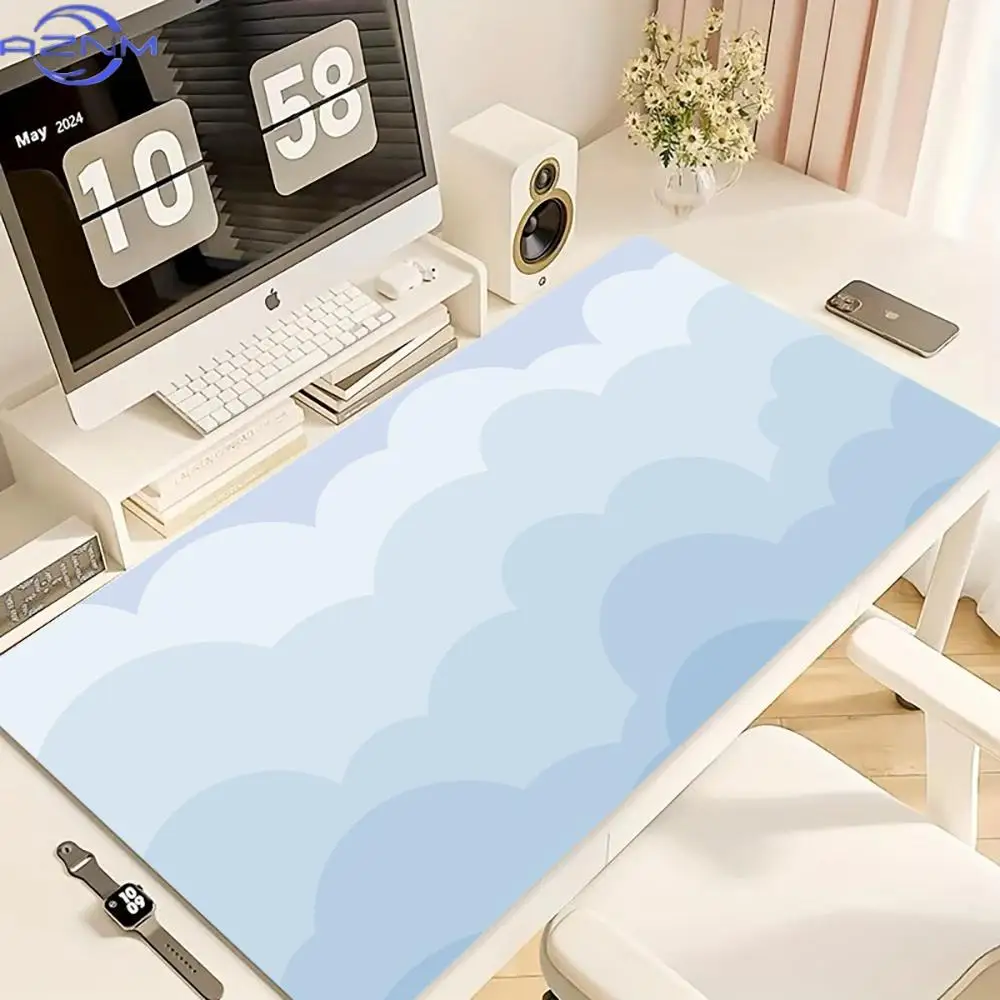 Plain Color XXL Mousepad, Smooth Matte Surface Stitched Edge Non-slip Desktop Table Mat for Work & Gaming