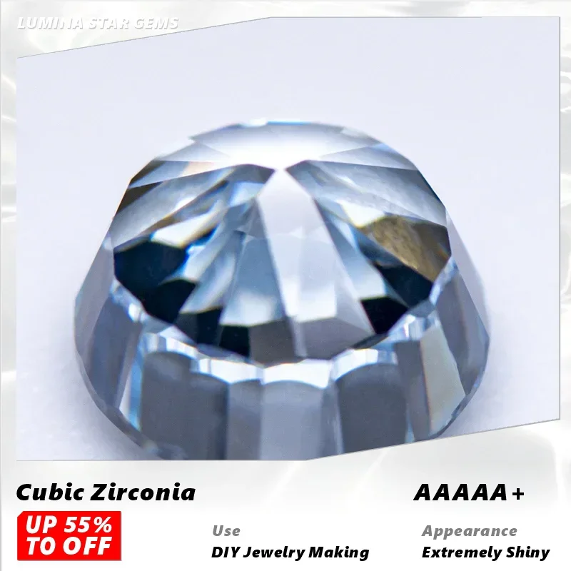 

L-Cubic Zirconia Special Rose Cut Light Fancy Blue Color Gemstone Bead Wholesale and Retail Diy 4 Prong Tragus Earrings Making