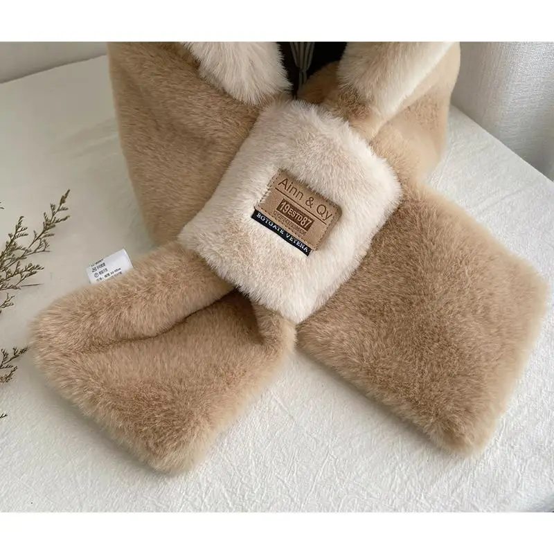 Conjunto de Gorro e Cachecol Feminino para Outono/Inverno, Quente, Forrado, com Capuz, Design Fofo e Antifrio