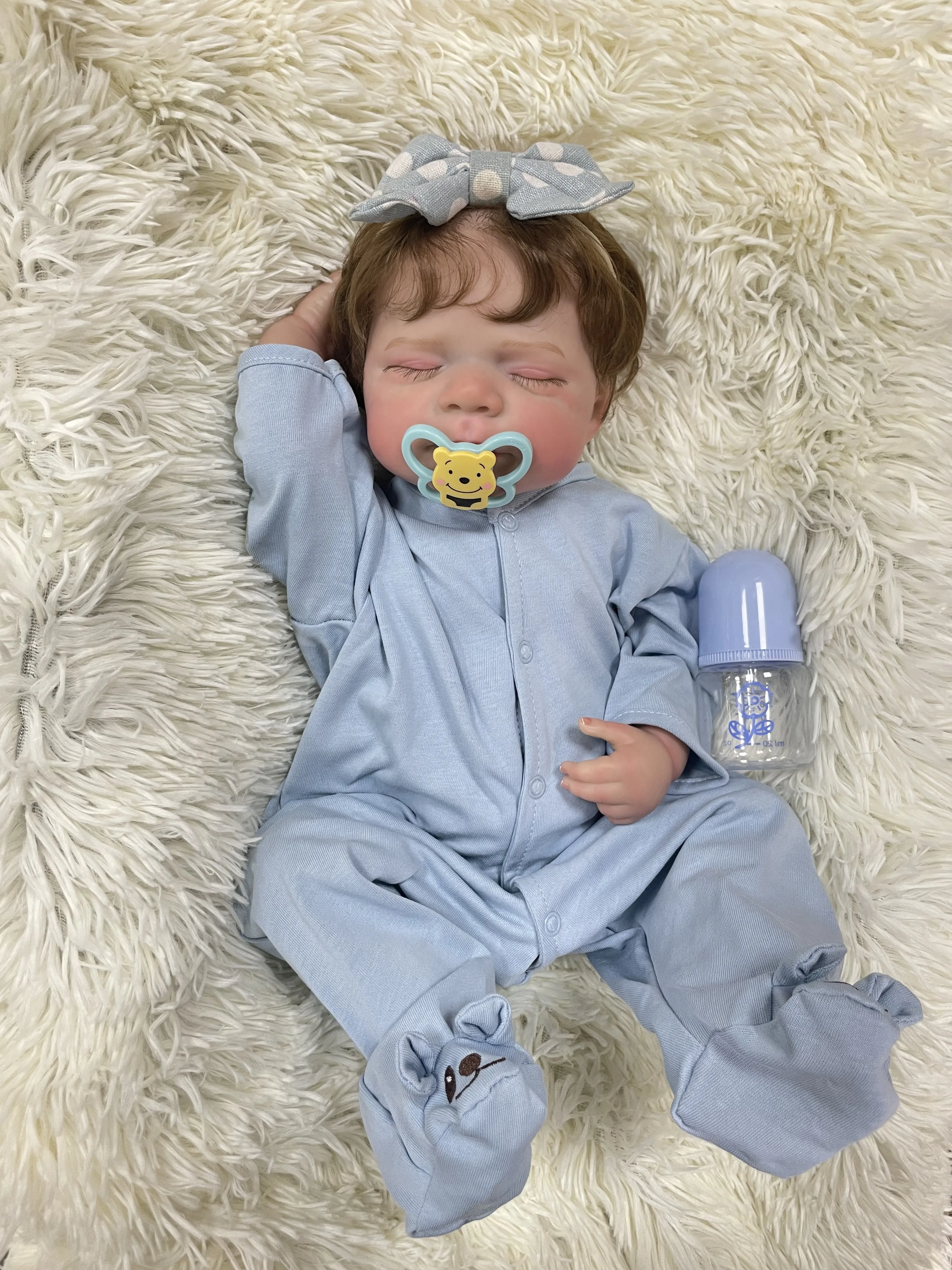 Cokela 50 cm / 20 inch realistische siliconen pasgeboren herboren babypop schattig vinyl pop echt zacht aanvoelend kinderspeelgoedpop nieuwjaarsgeschenken