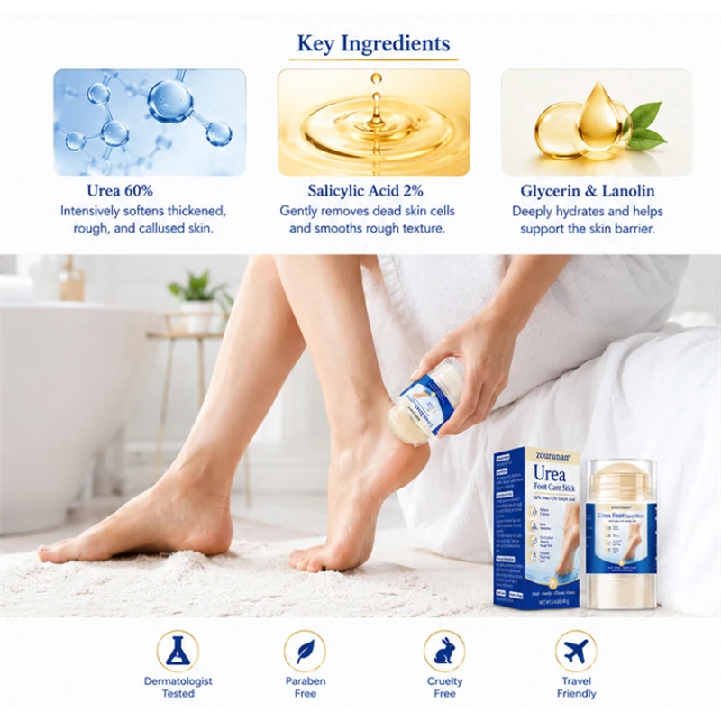 PDRN Peach Urea Foot Care Stick 40g Nourishing Deep Moisturizing Balm For Dryness Hand And Foot Exfoliating Smooth Soft Skin