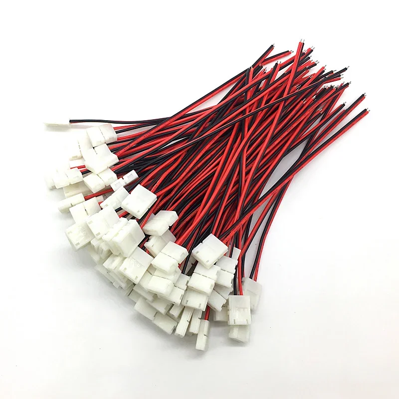 10/20 Stück Lötlose 2-Pin LED-Streifen-Verbinder 8mm 10mm Stromkabelverbinder für 2835/5050 LED-Streifenkabel PCB-Band – Detail 1