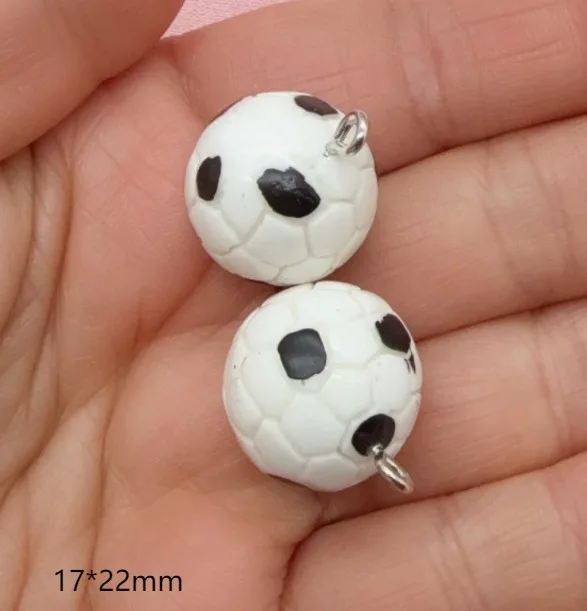 10 pcs Resin Football Basketball  Charm Pendants Enamel Craft, Perfect for DIY Earrings, Bracelets, Neck Handmade Craft Supplie view 3