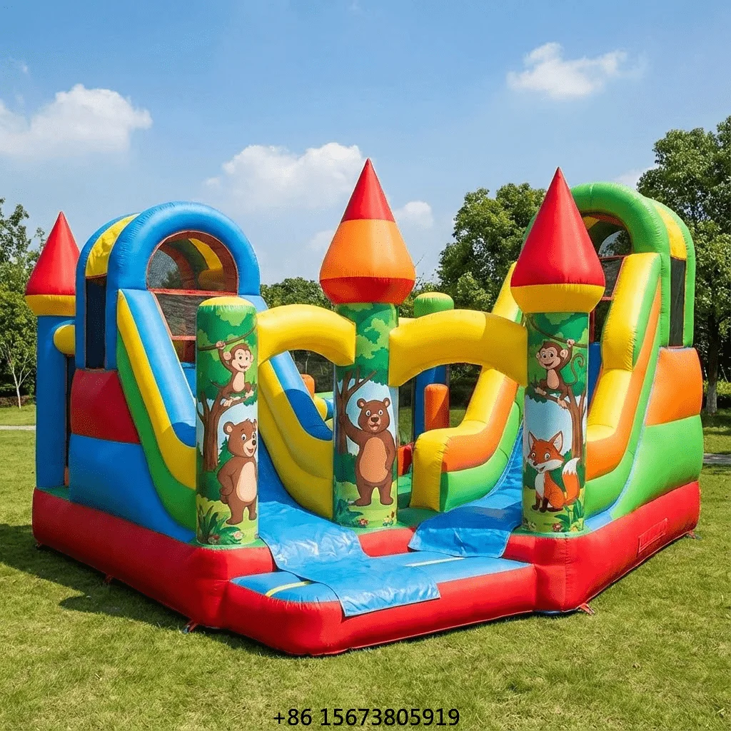 Wholesale  Inflatable Bouncy Castle Jumping Castle Slide Combo PVC Tarpaulin Bounce House Moonwalk for Rental Business