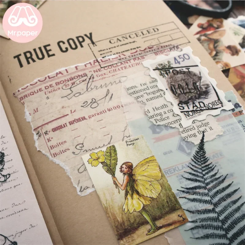 Mr.paper 100 peças/caixa Papel Kraft Vintage para Scrapbooking/Fabricação de Cartões/Projetos de Diário DIY Decoração de Diário Cartões LOMO