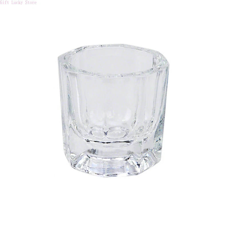 Plato Dappen de polvo acrílico de cristal, taza para uñas, tazón para cepillos de lavado, herramientas para decoración de uñas