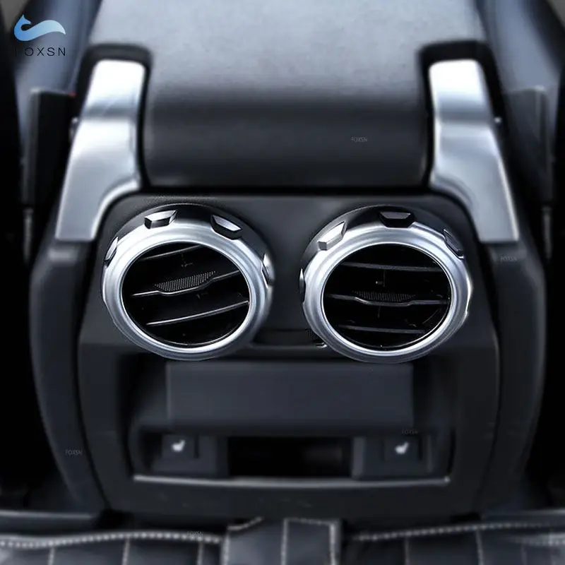 For Land Rover Discovery 3 4 LR3 LR4 For Range Rover Sport Center Armrest Box Rear Air Outlet Vent Ring Cover ABS Chrome Trim