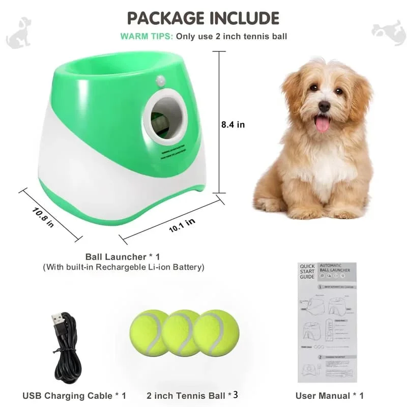 Outdoor Pet Automatic Tennis Ball Launcher Dog Training Toys Interactive Fetch Throwing Ball Machine