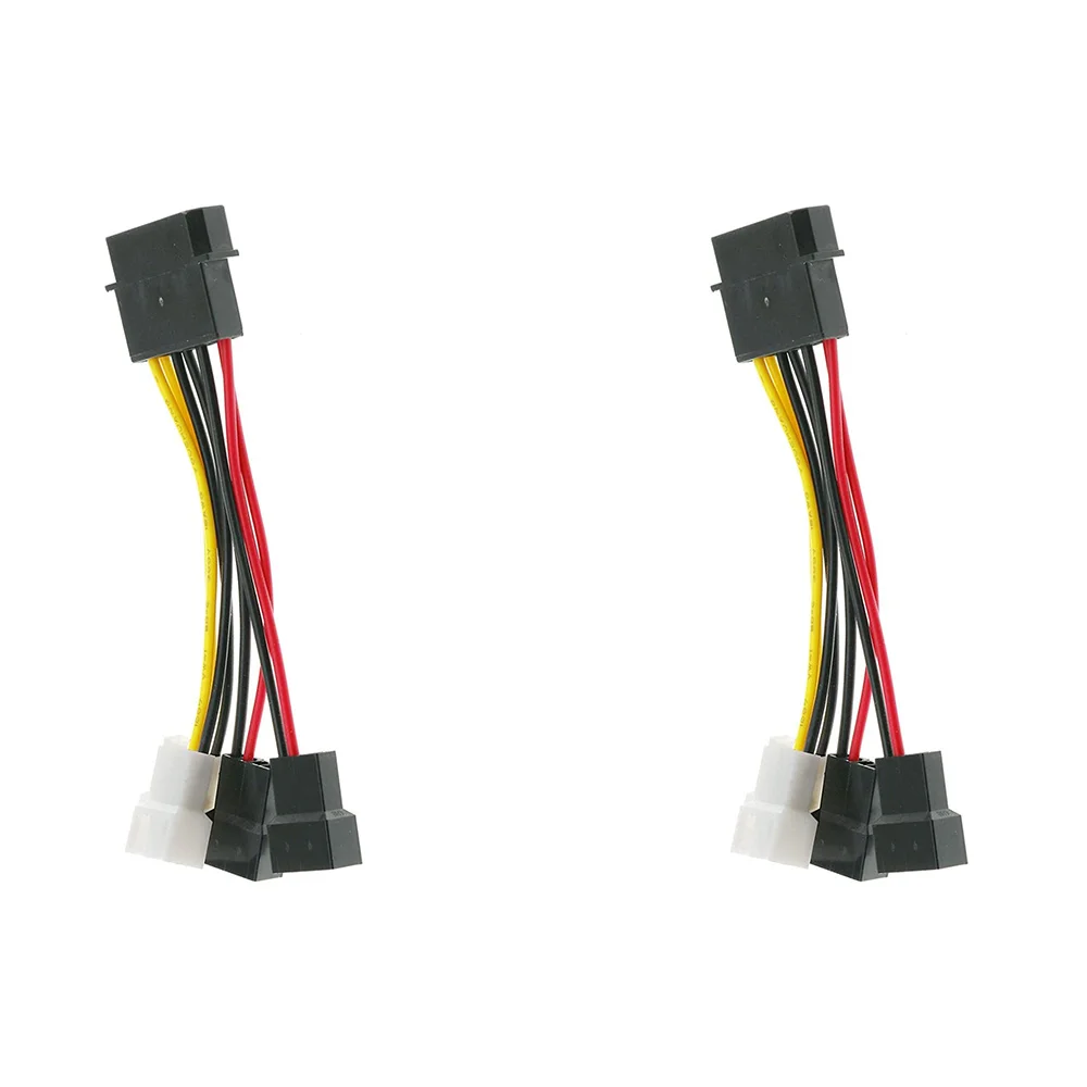 2Pcs 4-Pin Molex to 3-Pin Fan Power Cable Adapter Connector Computer Cooling Fan Cables 12V/5V DC for CPU PC Case Fan