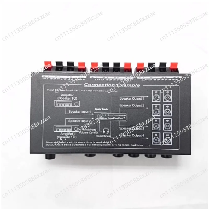 2-In 4-Out Metal Audio Amplifier Switch Selector Speaker Selector Amplifier Controller Audio Switcher