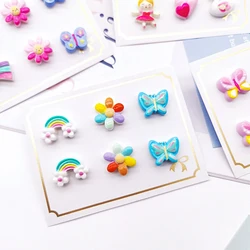 Multi Styles 3PRS Strong Magnetic No Piercing Cute Earrings for Kids Children Unicorn Magnet Earrings Christmas Gift