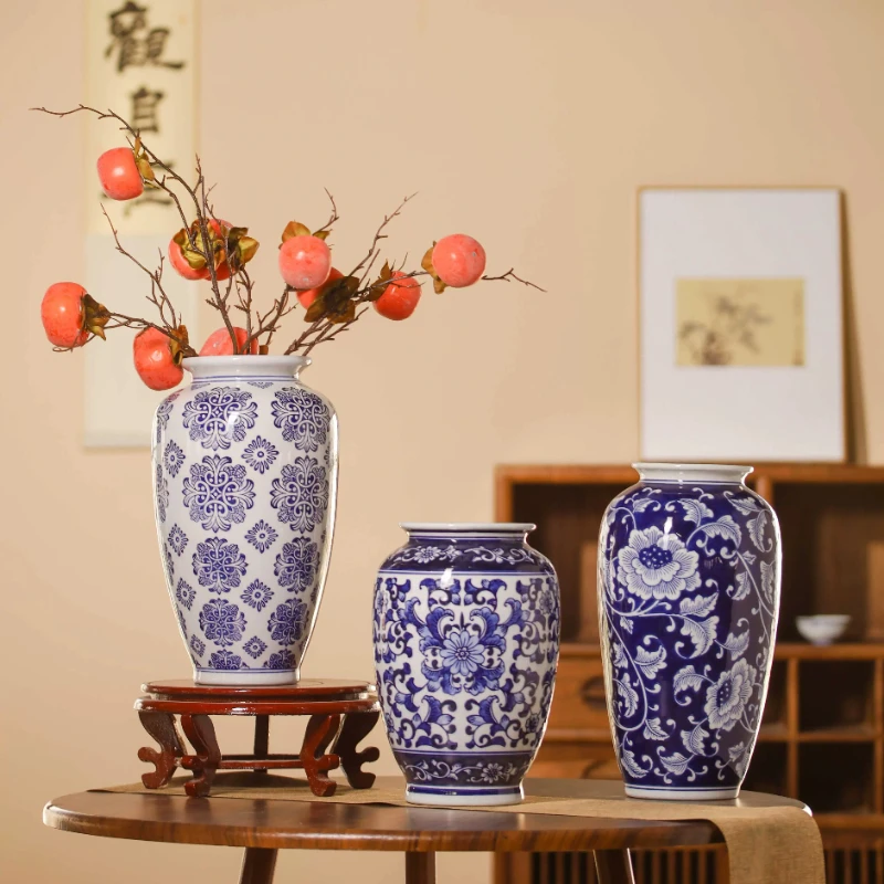 New Chinese-style living room ornament entrance Bogu frame ornament with dried flower vase