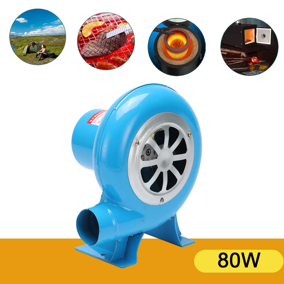 

Electric Blower Fan BBQ Fan Large Air Flow for DC Fan Suitable for Barbecue Mini Blacksmith Forges Blower with Speed Adapter
