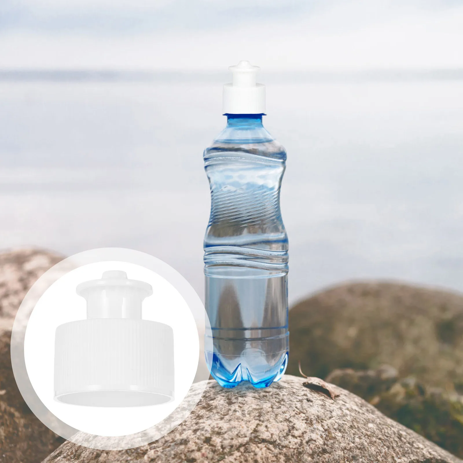 

Pull Cover Mineral Water Bottle Caps Refillable White Lids Replacement