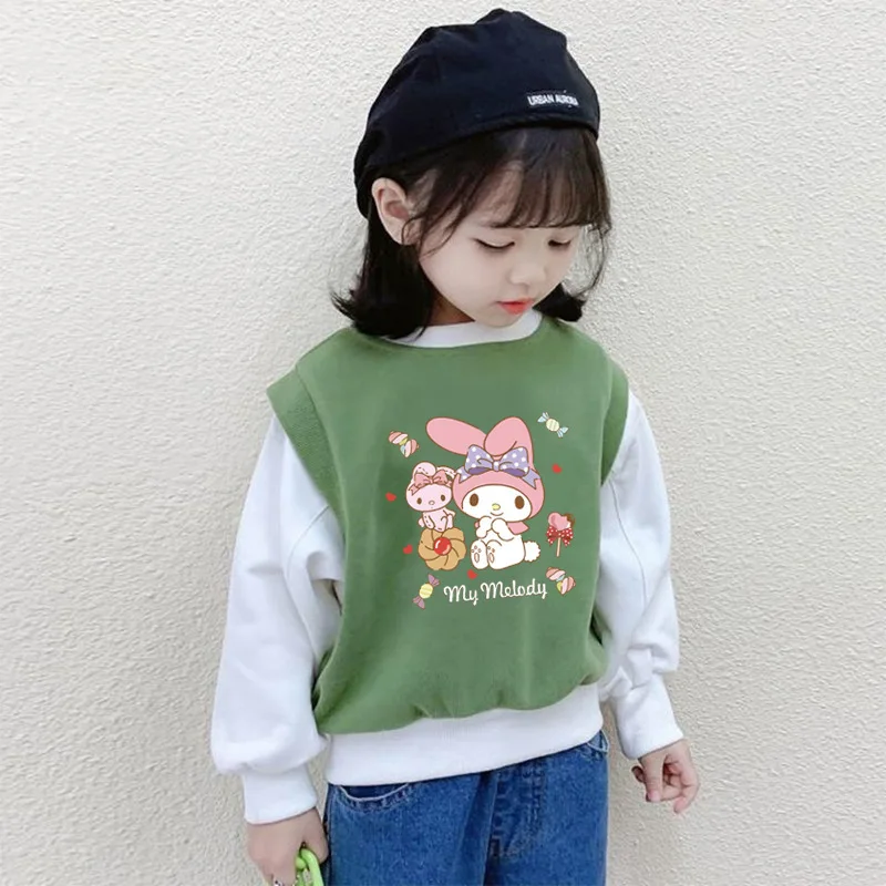 

Spring Autumn My Melody Anime Kawaii Sanrio Ins Fashion Long Sleeve Hoodie Cute Casual Shirt Clothes Lovely Gifts for Kids