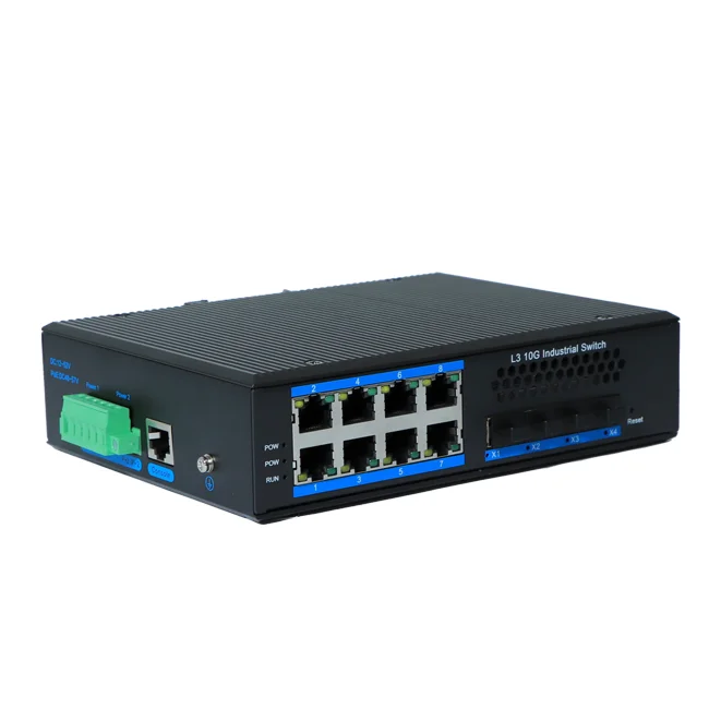 10G محول إيثرنت مُدار 10G4 فتحات SFP 8 10/100/1000Mbps TP 1 Ports Combo #3