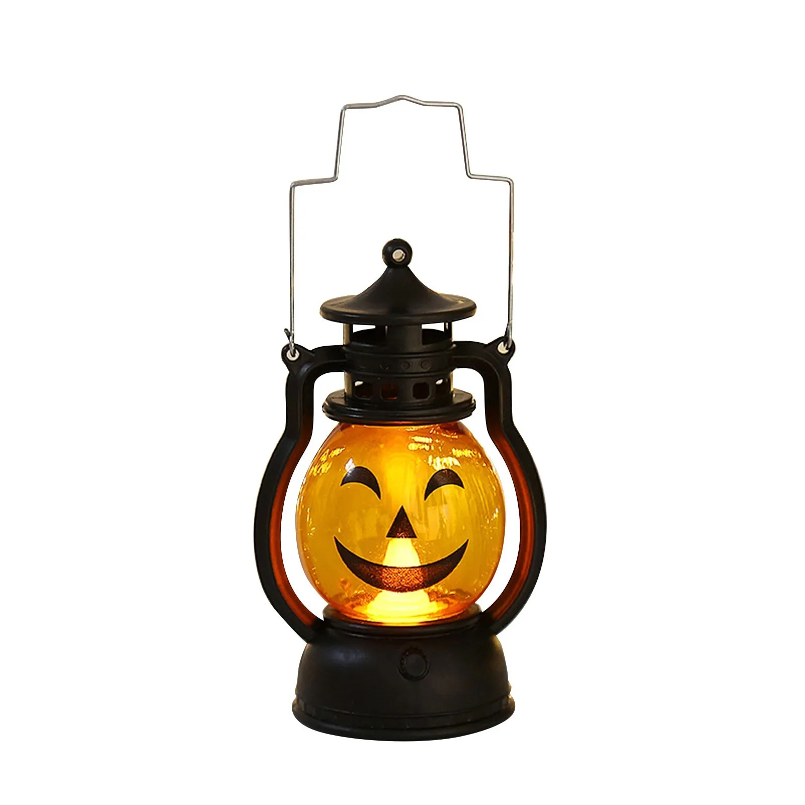 Lampada da zucca a LED di Halloween Lampada da atmosfera creativa luminosa in plastica Luce portatile per interni ed esterni Decorazione per feste