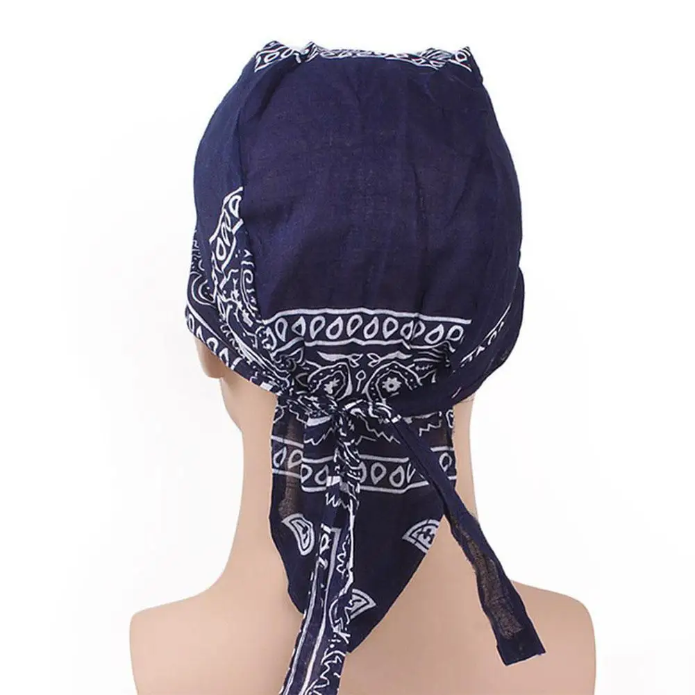 Outdoor Fietsmuts Piratenhoed Puur Katoen Bedrukt Vierkante Sjaal Hoofdband Lap Durag Cap Beanie Wrap Hip Hop Sjaal Hoofdhoed