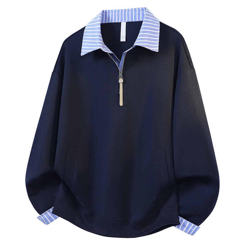 

Мужская толстовка на молнии с V-образным вырезом в американском ретро-стиле, свободного кроя, однотонная, модная, весенняя коллекция