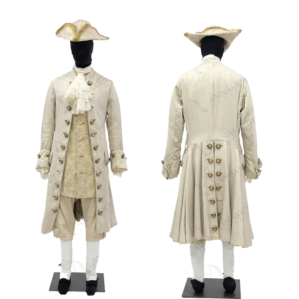 1700 Men's Royal Court Costume Medieval Victorian Belle Gown Jacket Vest Pants Suit French VIntage King Uniform