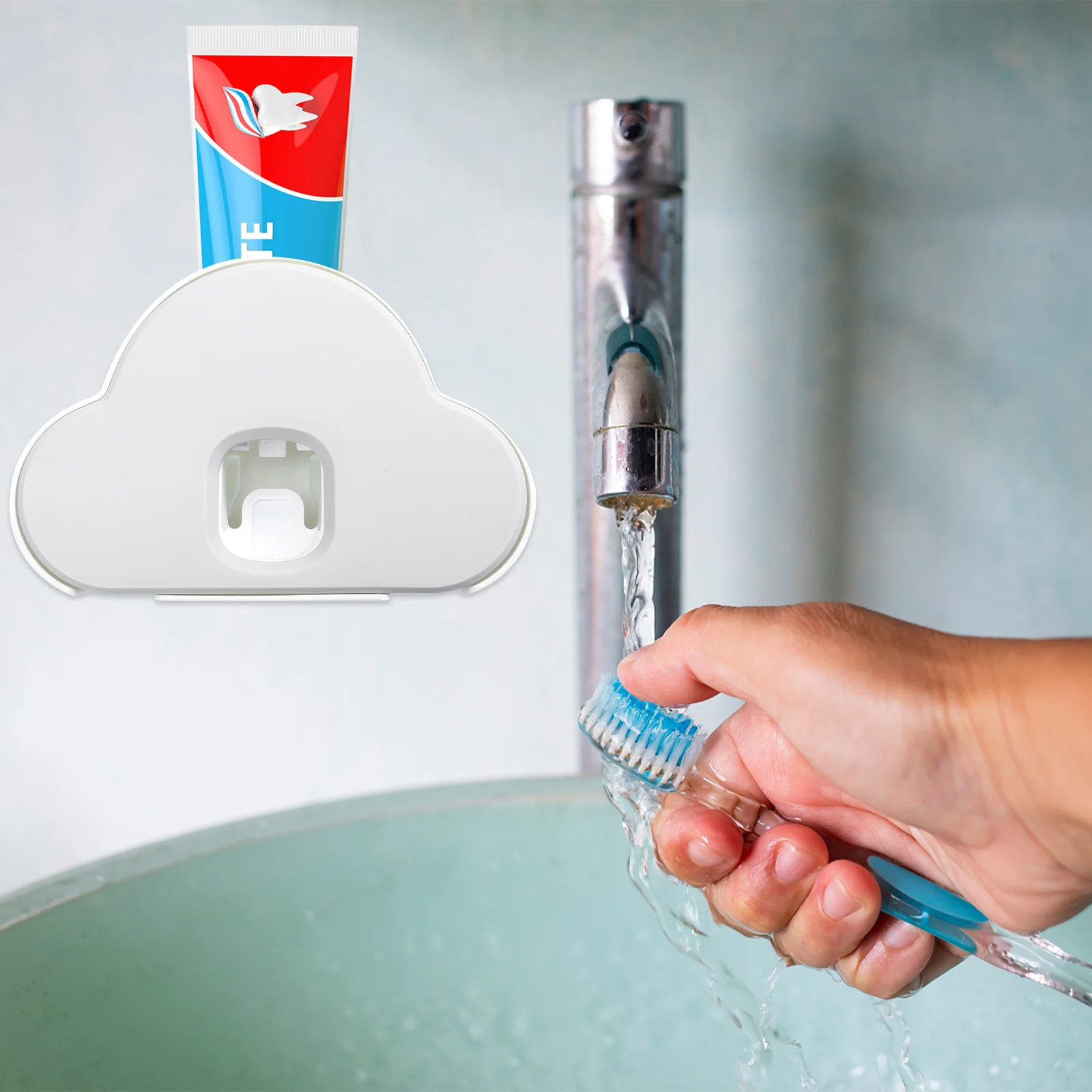 

1pc No-Drill Toothpaste Squeezer Compact Bathroom Accessories For Kids Adults Multipurpose Tube Dispenser Organizer