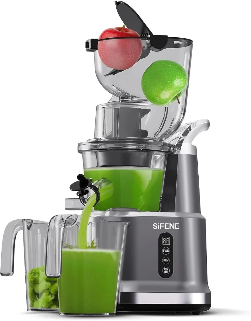 

SiFENE Cold Press Juicer Machines,Big Mouth 83mm Opening Whole Slow Masticating Juicer,Juice Extractor Maker,BPA-Free,Multicolor