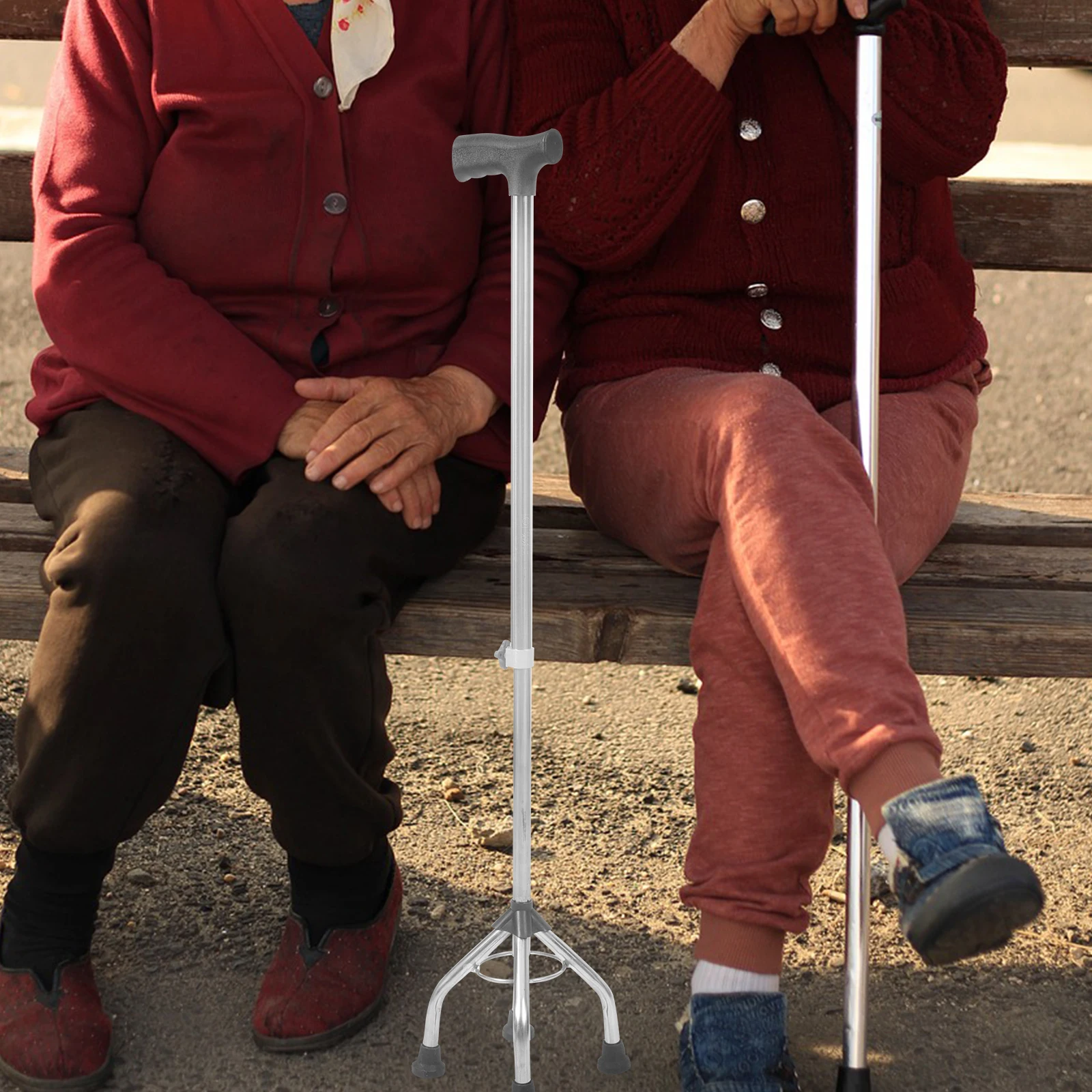 

Четырехтрость, трость для пожилых людей, регулируемая нескользящая трость из алюминиевого сплава, вспомогательный инструмент для ходьбы, удобная ручка, стабильная поддержка