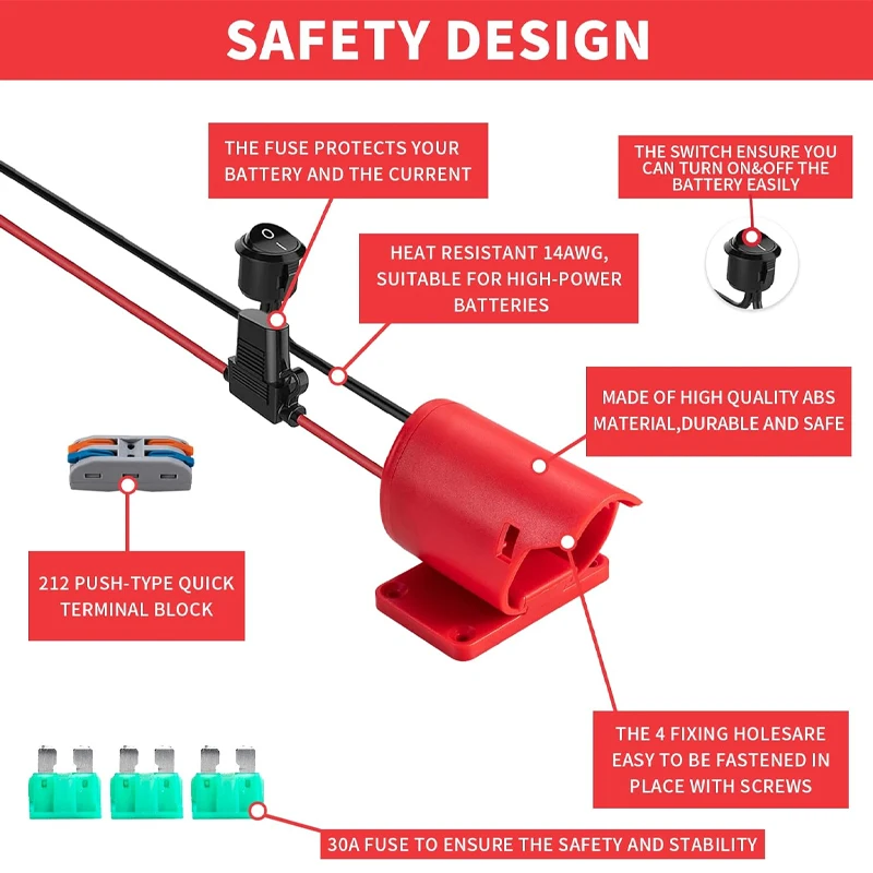 Adapter baterii do Power Wheels, złącze zasilania do stacji dokującej Milwaukee 12V, przetwornik zasilania 12 Gauge do zabawek RC i robotyki DIY. — zdjęcie produktu 5