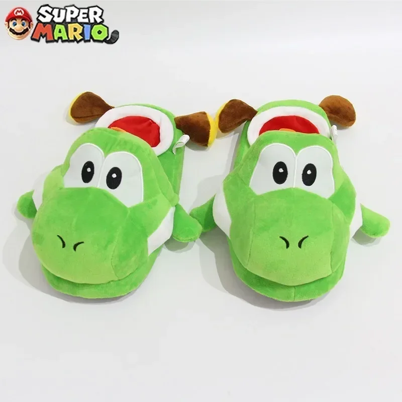 Pantoufles en peluche Super Mario Bros, chaussures Yoshi Anime, pantoufles d'intérieur en coton, chaussures chaudes et confortables, cadeaux d'anniversaire