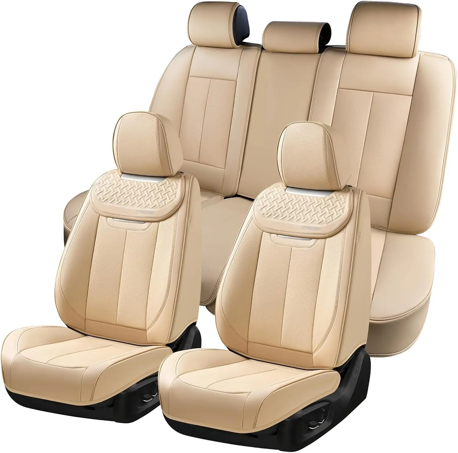 

Car Seat Covers Full Set, Waterproof, Nappa Leather Covers for Cars, Front and Back Car Protector, Breathable