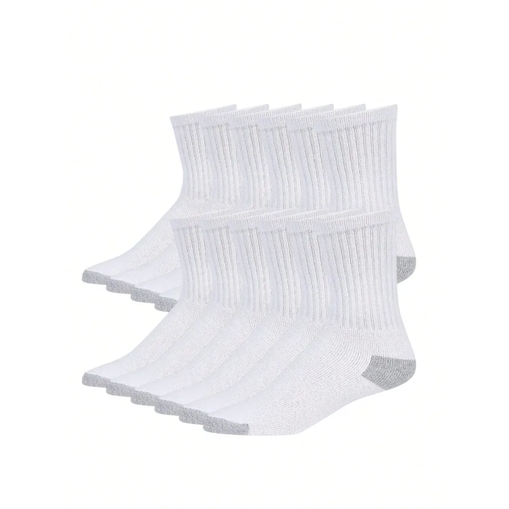 

12 Pairs Premium Cotton Quarter Socks Quality Athletic Sport Workout Socks Unisex Compress Running Street Comfort Cozy Sweat-Absorbing Anti-Slip Comfy Solid Soccer Daily Value Pack
