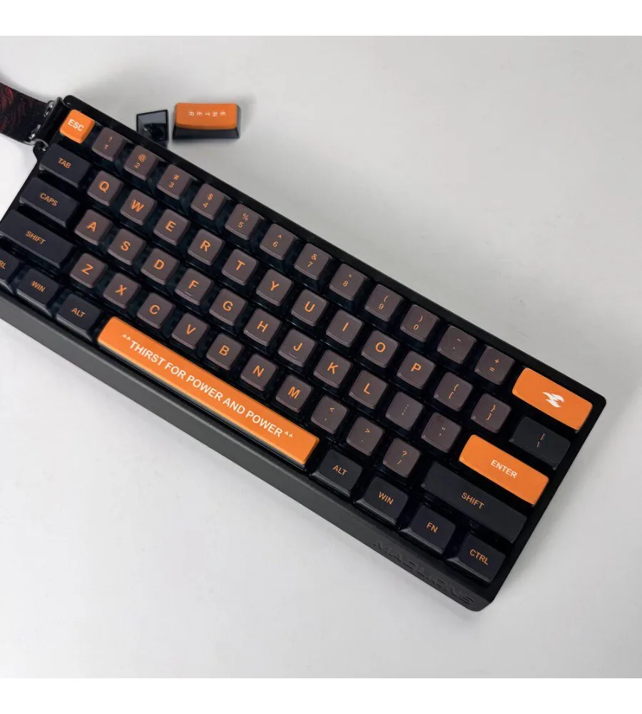 Keycap black orange color scheme MDA sublimation compatible 60 64 68 75 80 96108 pudding four-sided transparent PBT