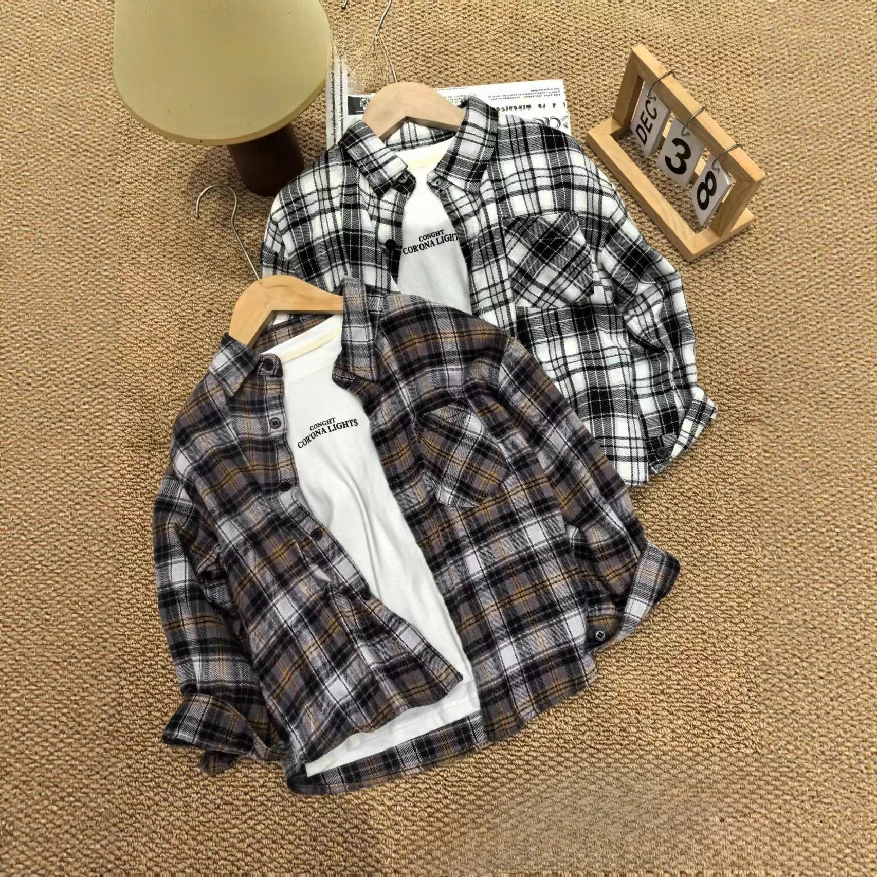 

Boys Plaid Shirt 3-8years old Versatile Casual 2025 Autumn