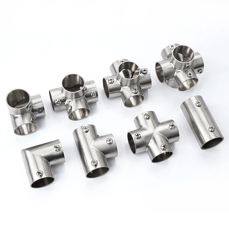 Pipe Fitting Connector, Fit 1 Inch(25mm) OD Pipe Stainless Steel Structural Pipe Connector Chain Link Fence Clamp