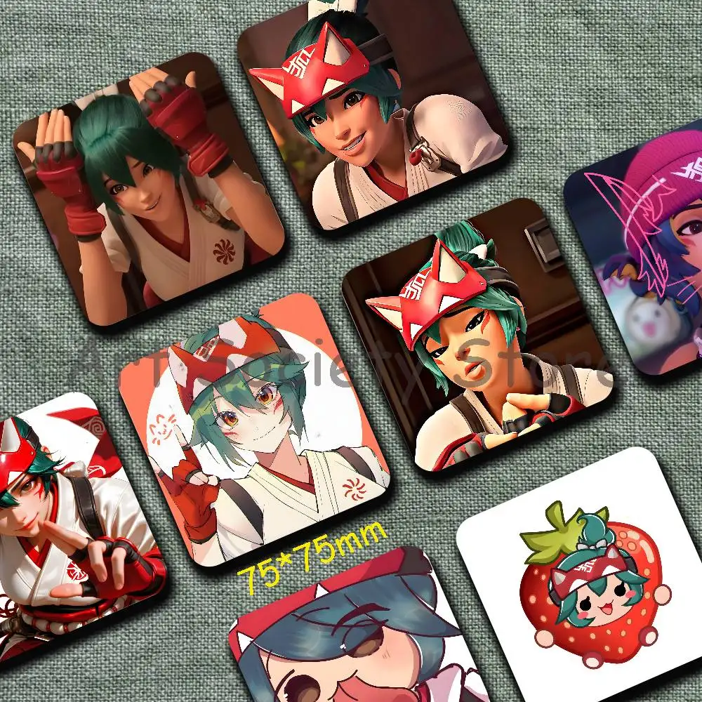 O-Overwatch K-Kiriko Magnetic Refrigerator Magnets Cute and Creative Refrigerator Magnets Souvenirs and Gifts