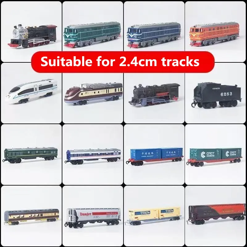 Nicht ferngesteuertes Transportspielzeug, Schienenzug-Spielzeugzubehör, simulierte Zugteile, geeignet für 2,4-cm-Schienen