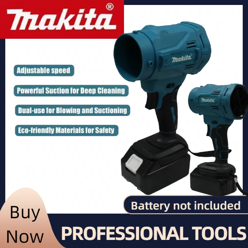 

Высокоскоростная бесщеточная электрическая воздуходувка Makita, 6-скоростной турбовентилятор, 130000 об/мин, мощный беспроводной воздуходув-пылесос, совместим с аккумулятором 18В