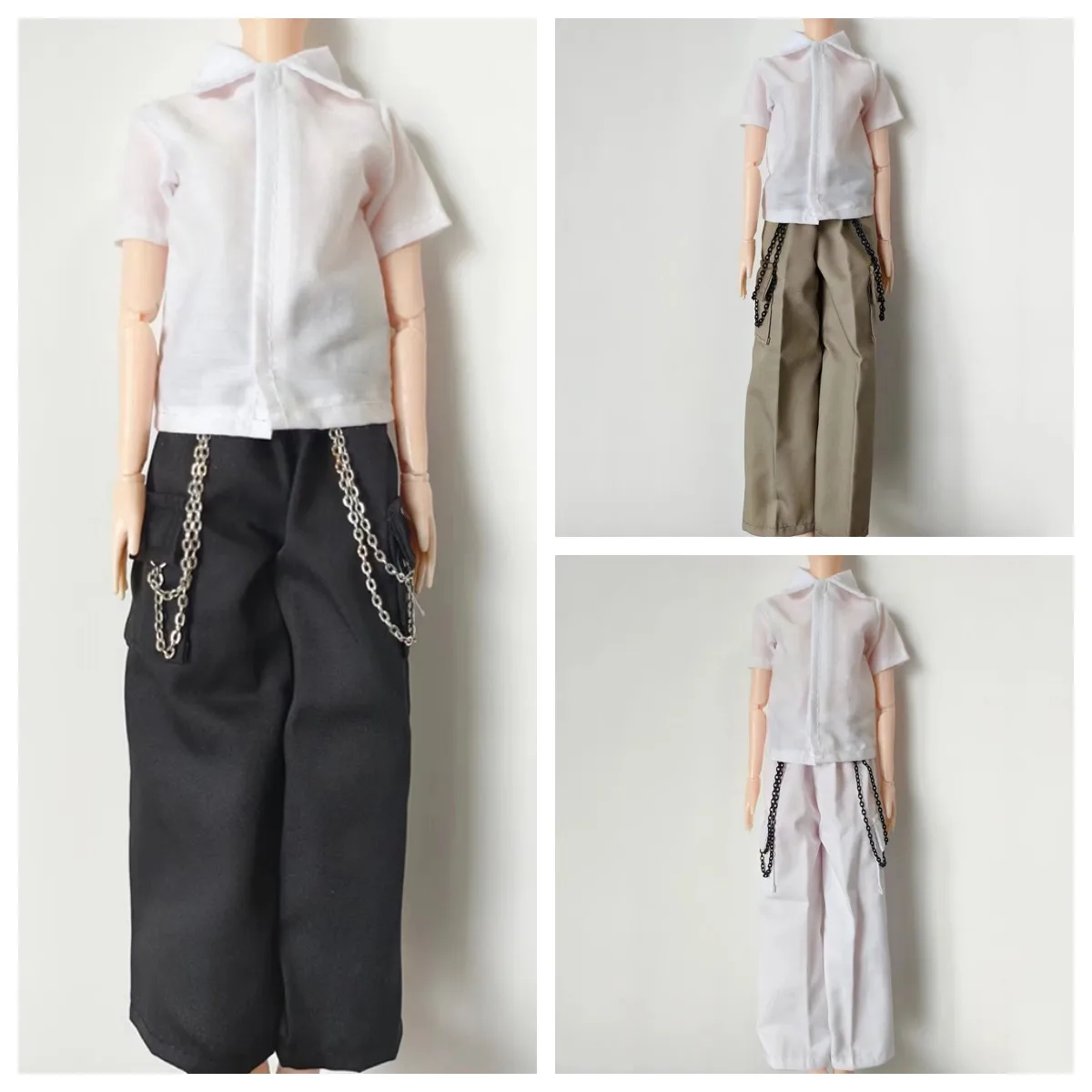 ชุดเสื้อผ้าตุ๊กตา 1/3 1/4 1/6 สำหรับตุ๊กตา BJD ขนาด 60/45/30 ซม. เสื้อเชิ้ตสีขาว+กางเกง ของเล่นเด็กผู้หญิง ชุดแต่งตัว ของขวัญ อุปกรณ์เสริมตุ๊กตา (ไม่รวมตุ๊กตา)