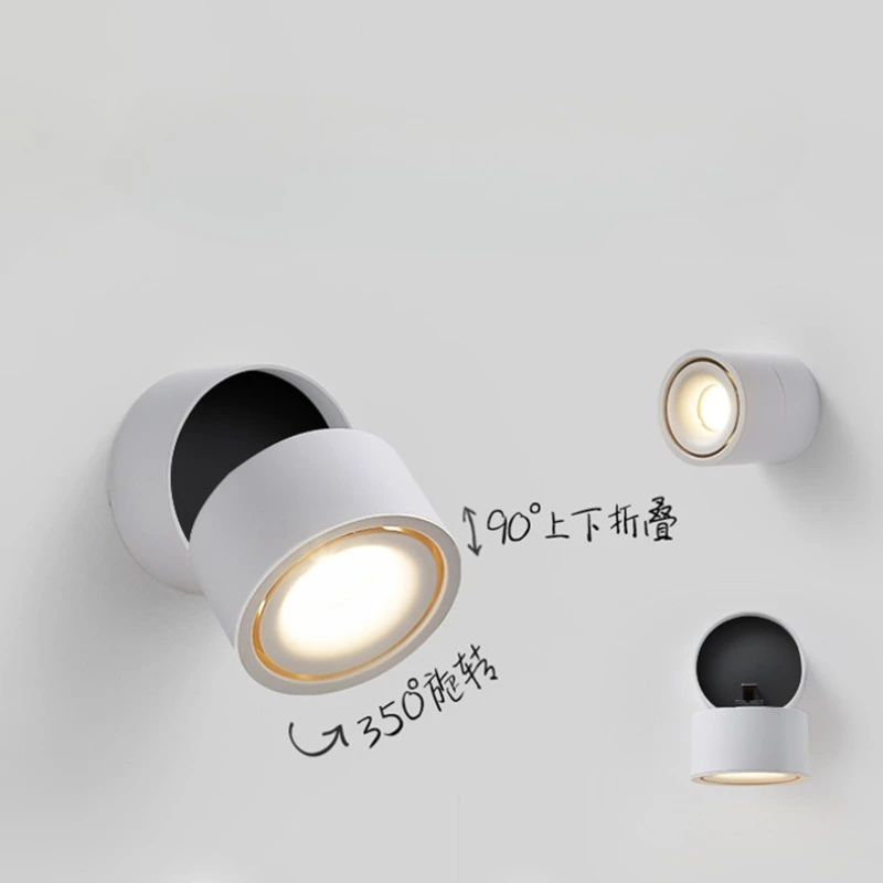 

Скандинавские минималистичные металлические настенные светильники, простые прикроватные настенные светильники для спальни, светодиодные круглые бра, вращающиеся лестницы в коридоре