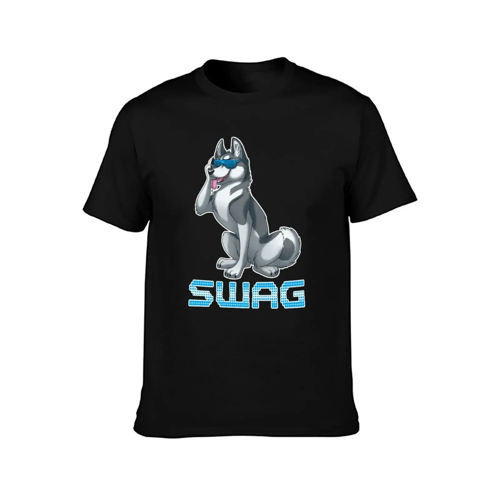 SWAG Husky T-Shirt, Summer Casual Cotton Tee, Oversized Streetwear Tops, Vintage Graphic Print, Loose Fit Short Sleeve