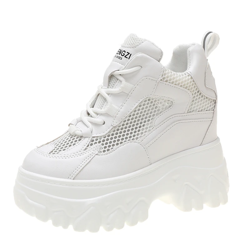 

2026 Women High Platform Shoes Breathable Women Height Increasing Shoes 10CM Thick Sole Trainers Sneakers Woman Deportivas Mujer