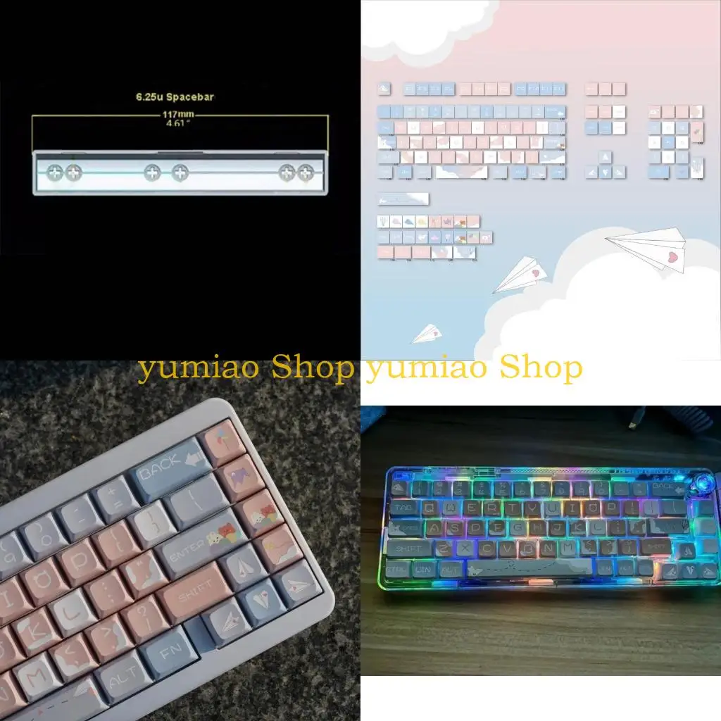 

587B 127 шт. толстая бумага из ПБТ колпачки для клавиш DyeSubbed для механических клавиатур