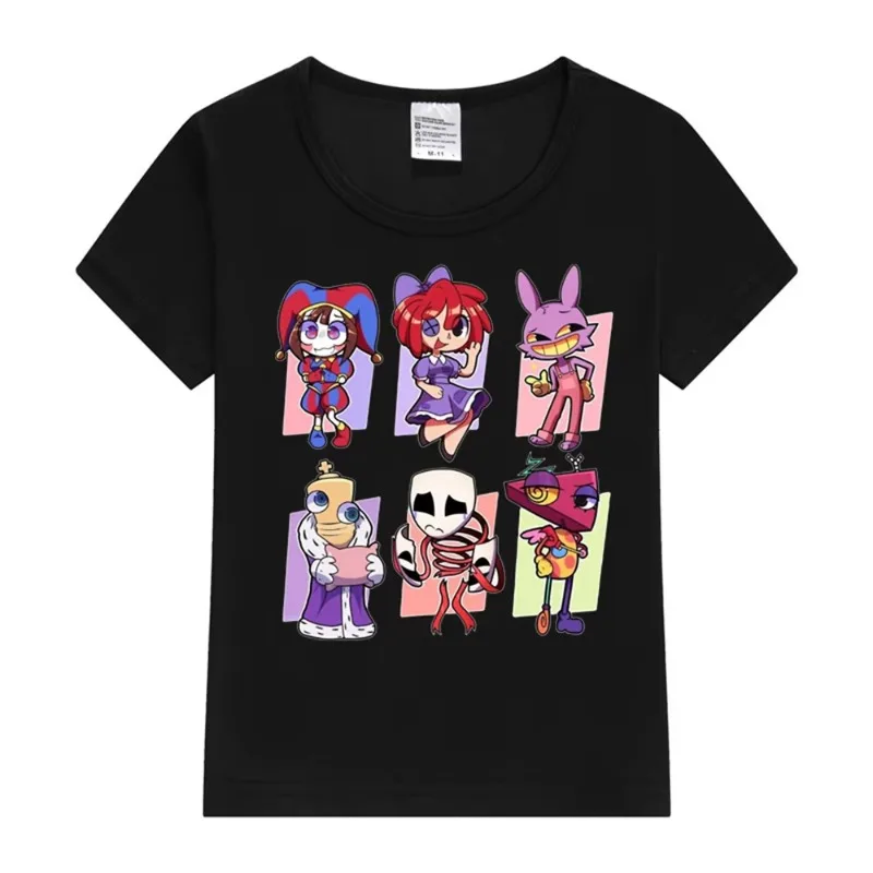 

Wonderful Digital Circus Printed T-shirt for Children's Fashion Short Sleeve Cartoon Pomni Short Sleeve Casual Summer Clothing