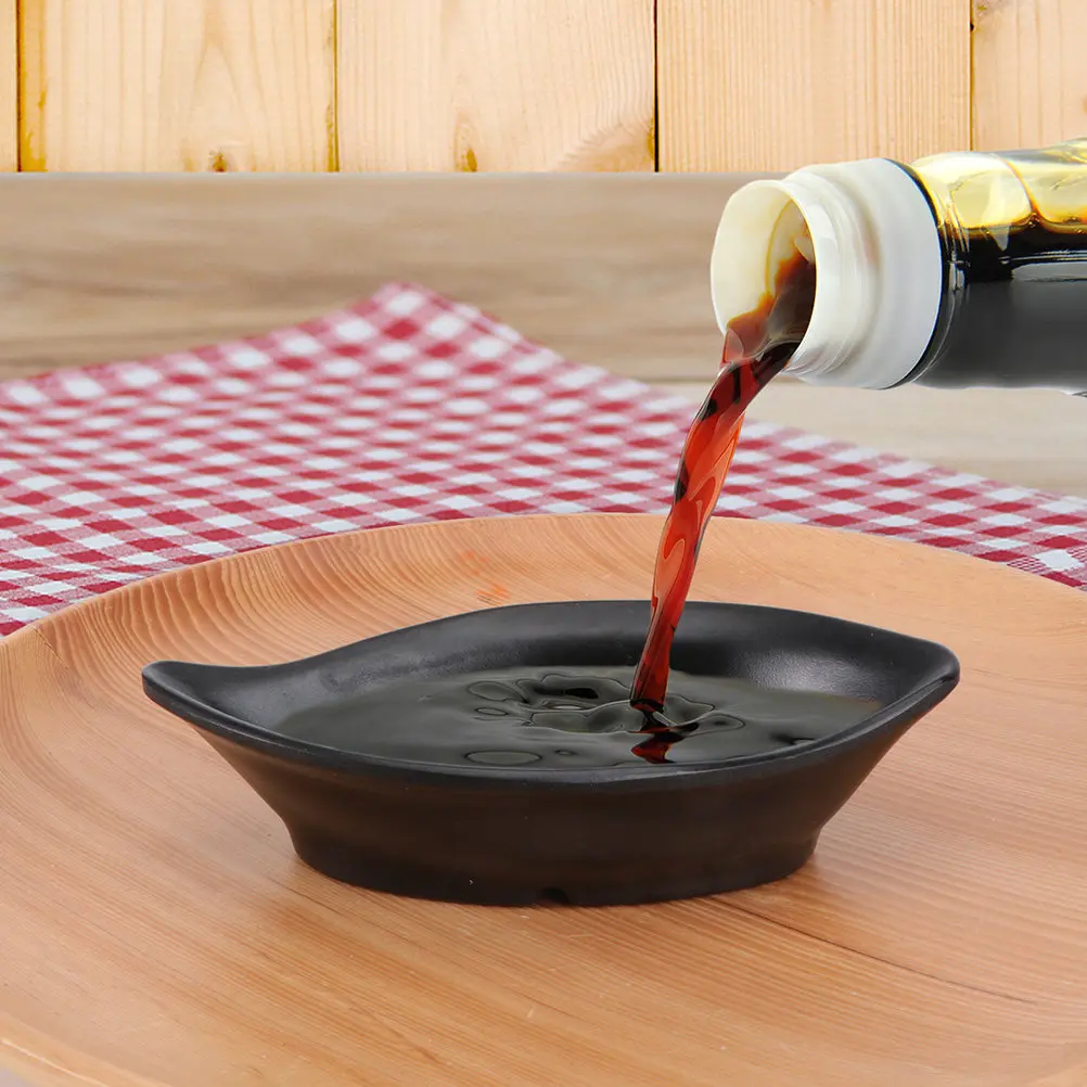 

Набор из 3 черных тарелок для соусов и приправ, домашние соусницы для уксуса, острого масла, закусок