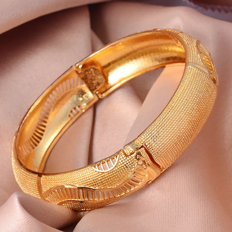 

24K 1pcs France Dubai Bangles Gold Jewelry Gold Color Bangles For Ethiopian Bangles & Bracelets Ethiopian Jewelry Bangles