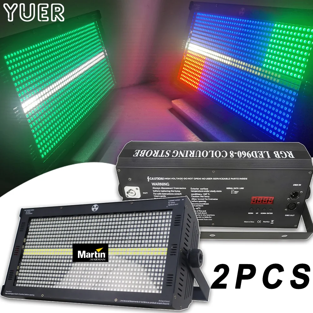 2PCS Martin Atomic RGBW Flash LED 8+8 Zones 280W Strobe Light Stage Horse Running Wash Effect Stage Lighting For Party Dj Disco